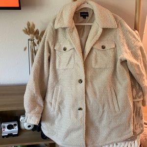 Something Navy Sherpa winter coat